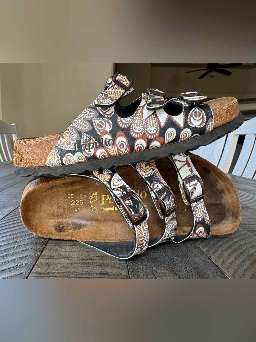 Birkenstock Papillio Boho Paisley Triple Strap Sandals Women’s Size 35 (4-4.5)